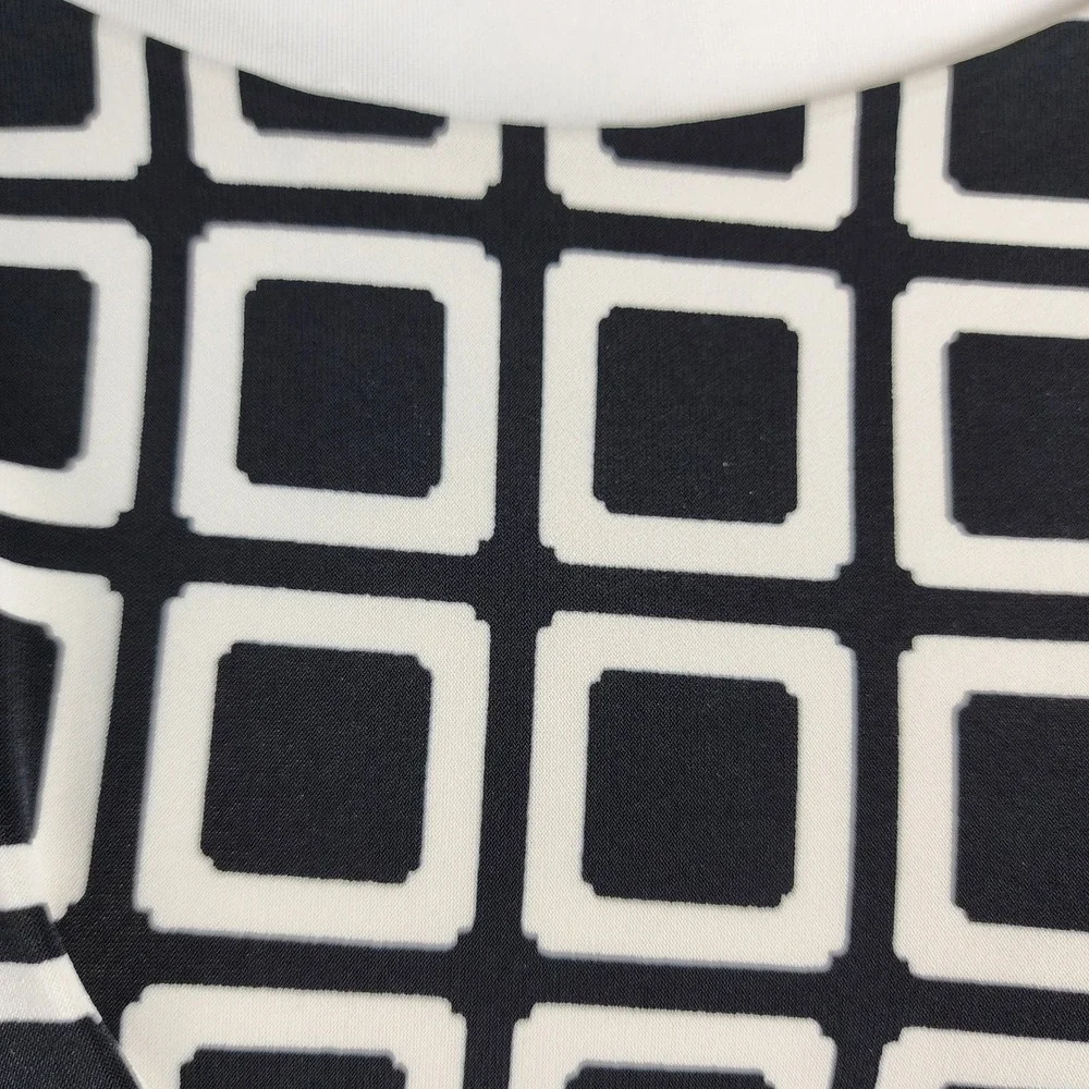 Lauren Ralph Lauren Twist Front Dress Womens 6 Black White Geometric Office Work